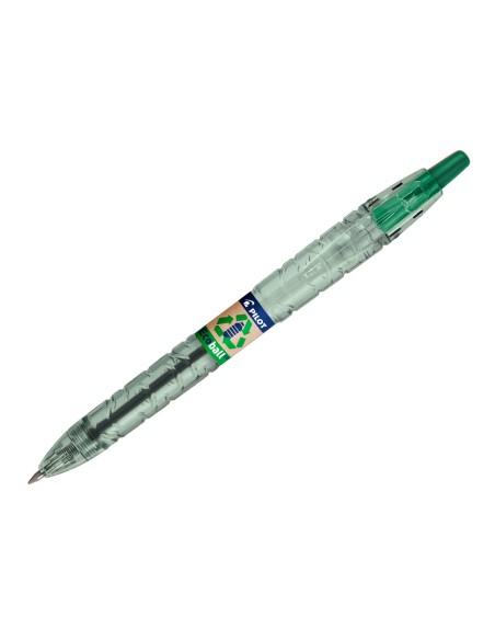 Boligrafo pilot ecoball plastico reciclado tinta aceite punta de bola 1 mm color verde