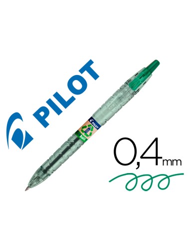 Boligrafo pilot ecoball plastico reciclado tinta aceite punta de bola 1 mm color verde