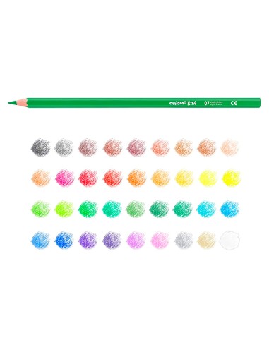 Lapices de colores carioca tita mina 3 mm tubo metal 36 colores surtidos sacapuntas