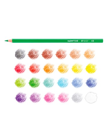 Lapices de colores carioca tita mina 3 mm tubo metal 24 colores surtidos sacapuntas