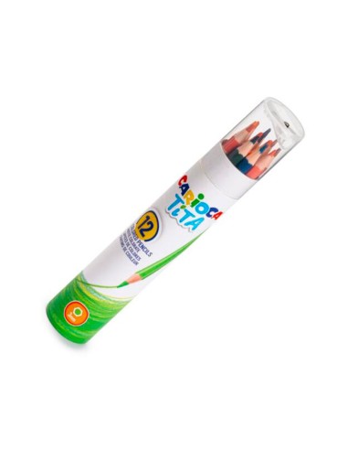 Lapices de colores carioca tita mina 3 mm tubo metal 12 colores surtidos sacapuntas