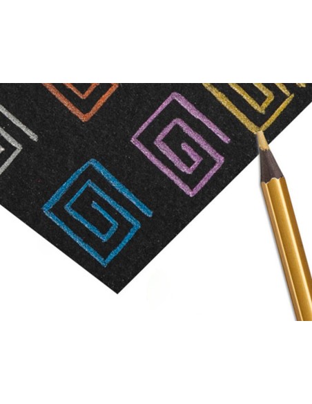 Lapices de colores carioca metallic hexagonal mina 33 mm caja de 12 colores surtidos