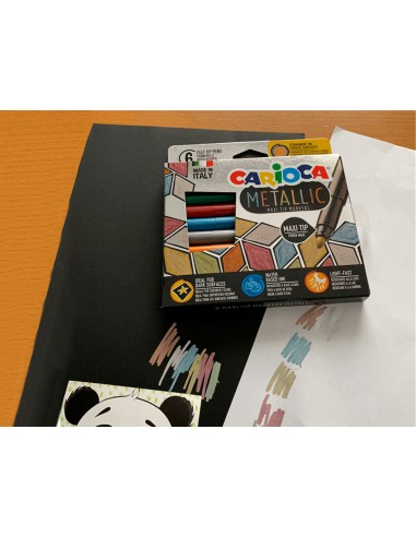 Rotulador carioca metallic punta maxi 6 mm caja de 6 colores surtidos
