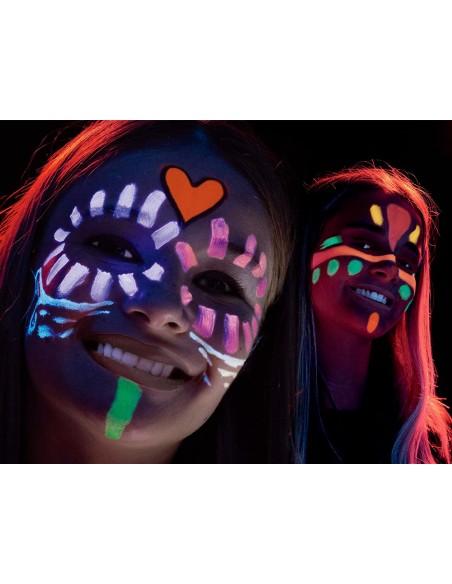 Barra de maquillaje carioca mask up neon metallic expositor 12 blister de 2 barras colores surtidos
