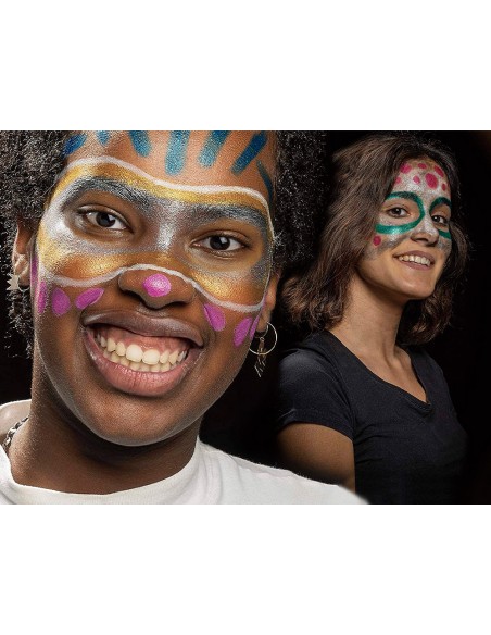 Barra de maquillaje carioca mask up neon metallic expositor 12 blister de 2 barras colores surtidos