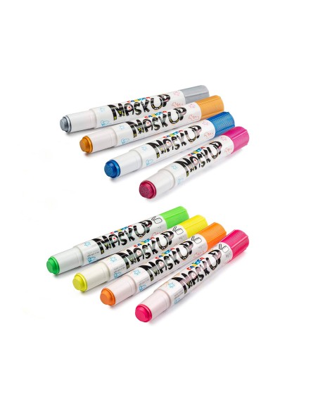 Barra de maquillaje carioca mask up neon metallic expositor 12 blister de 2 barras colores surtidos