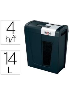 Destructora de documentos rexel secure mc4 capacidad 4 hojas micro corte destruye grapas y clips