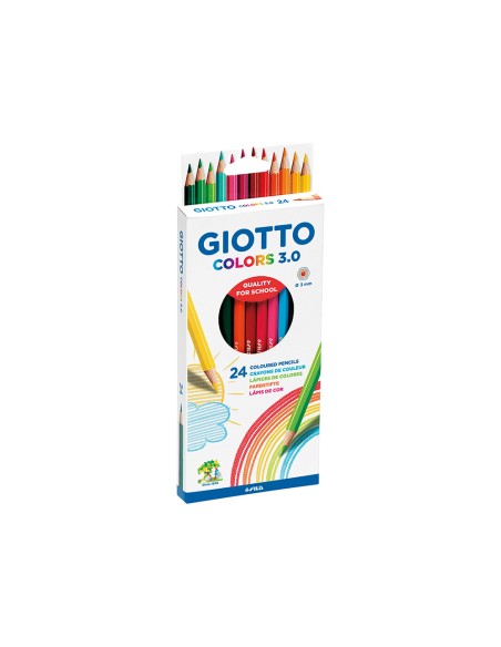 Lapices de colores giotto colors 30 mina 3 mm caja de 24 colores surtidos