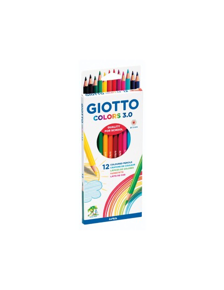 Lapices de colores giotto colors 30 mina 3 mm caja de 12 colores surtidos