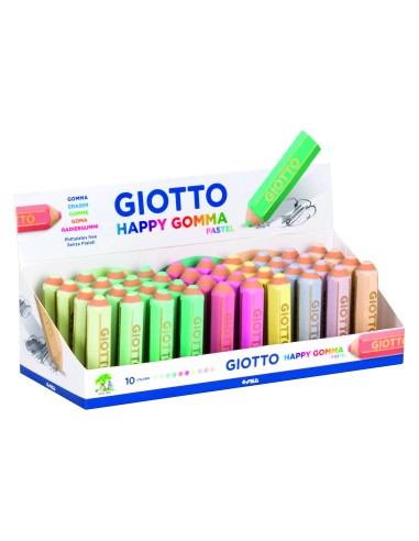 Goma de borrar giotto happy gomma pastel forma de lapiz