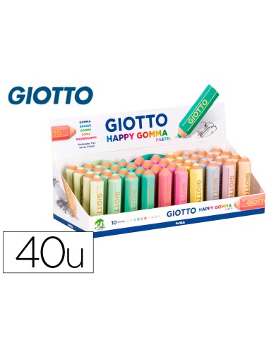 Goma de borrar giotto happy gomma pastel forma de lapiz