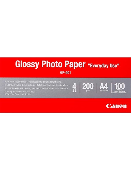 Papel fotografico canon pixma brillo din a4 200g m2 ink jet paquete de 100 hojas
