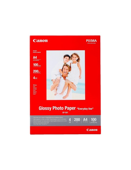 Papel fotografico canon pixma brillo din a4 200g m2 ink jet paquete de 100 hojas