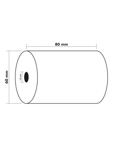 Rollo sumadora exacompta termico 80 mm x 60 mm 48 g m2