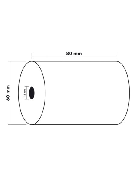 Rollo sumadora exacompta termico 80 mm x 60 mm 48 g m2