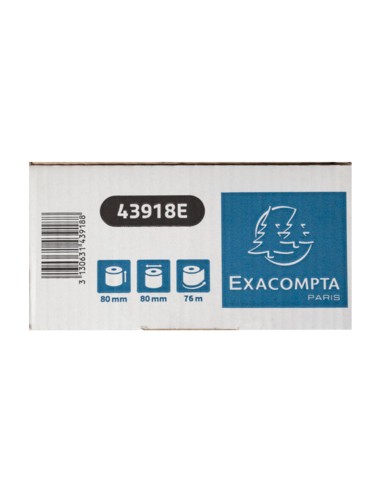 Rollo sumadora exacompta safe contact termico 80 mm x 80 mm 52 g m2