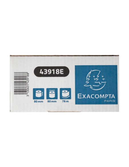 Rollo sumadora exacompta safe contact termico 80 mm x 80 mm 52 g m2