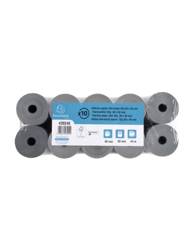 Rollo sumadora exacompta safe contact termico 80 mm x 60 mm 52 g m2