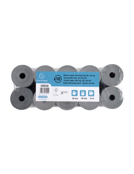 Rollo sumadora exacompta safe contact termico 80 mm x 60 mm 52 g m2