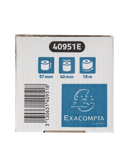 Rollo sumadora exacompta safe contact termico 57 mm x 40 mm 52 g m2