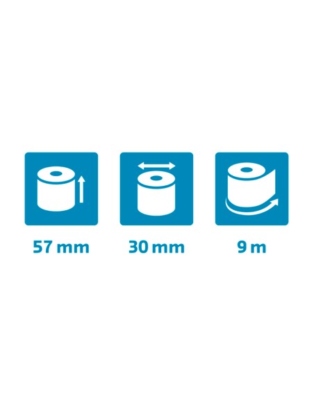 Rollo sumadora exacompta safe contact termico 57 mm x 30 mm 52 g m2