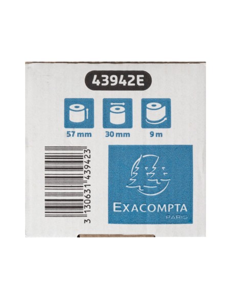 Rollo sumadora exacompta safe contact termico 57 mm x 30 mm 52 g m2