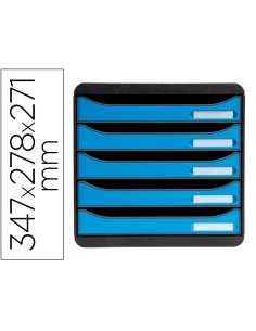Fichero cajones sobremesa exacompta big box clean safe 5 cajones azul