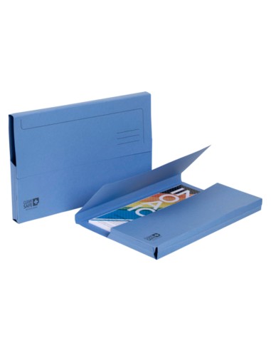 Subcarpeta cartulina exacompta clean safe pocket horizontal din a4 con 2 solapas azul 400 gr paquete