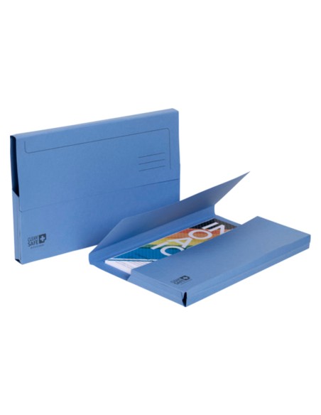 Subcarpeta cartulina exacompta clean safe pocket horizontal din a4 con 2 solapas azul 400 gr paquete