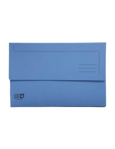 Subcarpeta cartulina exacompta clean safe pocket horizontal din a4 con 2 solapas azul 400 gr paquete