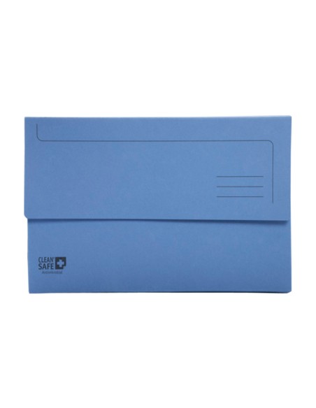 Subcarpeta cartulina exacompta clean safe pocket horizontal din a4 con 2 solapas azul 400 gr paquete