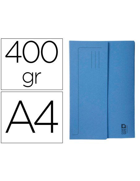 Subcarpeta cartulina exacompta clean safe pocket horizontal din a4 con 2 solapas azul 400 gr paquete