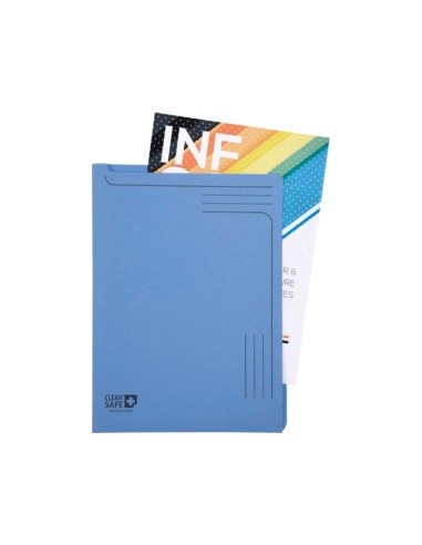 Carpeta dossier unero exacompta clean safe cartulina 400 gr din a4 azul paquete de 5 unidades