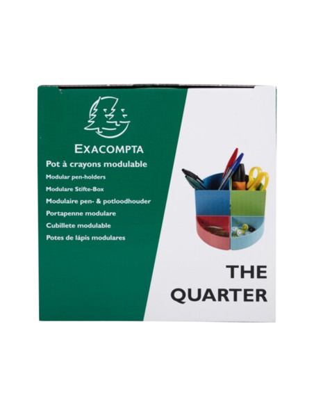 Organizador de sobremesa exacompta aquarel the quarter 4 compartimentos modulables colores pastel 120x120x83 mm