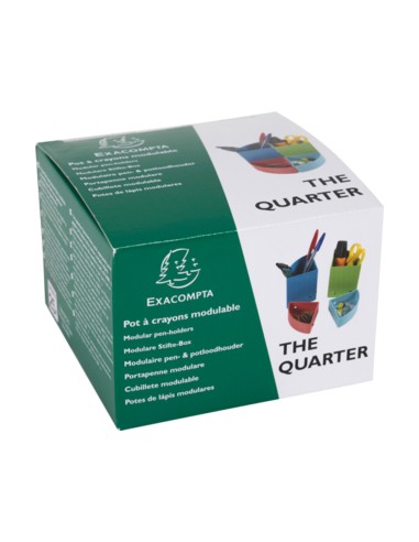 Organizador de sobremesa exacompta aquarel the quarter 4 compartimentos modulables colores pastel 120x120x83 mm