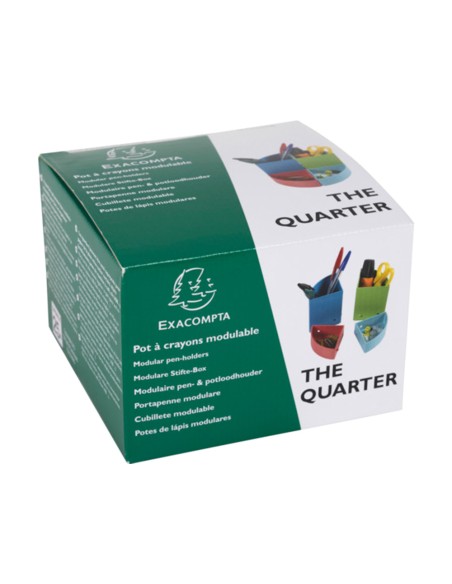 Organizador de sobremesa exacompta aquarel the quarter 4 compartimentos modulables colores pastel 120x120x83 mm