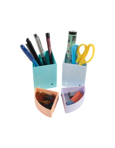 Organizador de sobremesa exacompta aquarel the quarter 4 compartimentos modulables colores pastel 120x120x83 mm