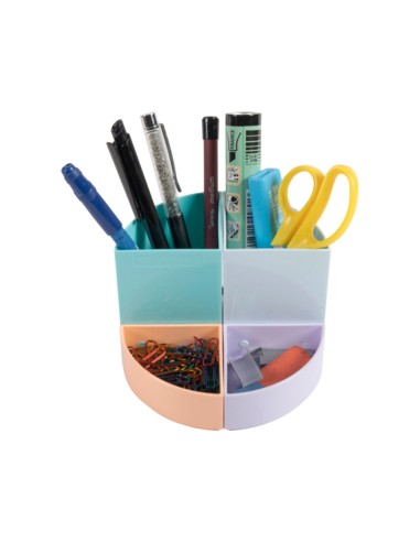 Organizador de sobremesa exacompta aquarel the quarter 4 compartimentos modulables colores pastel 120x120x83 mm