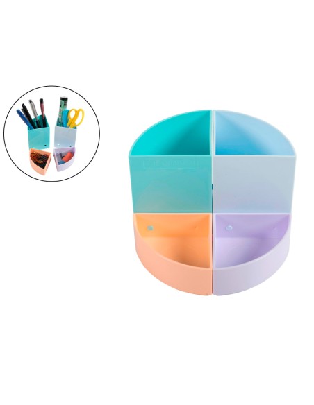 Organizador de sobremesa exacompta aquarel the quarter 4 compartimentos modulables colores pastel 120x120x83 mm