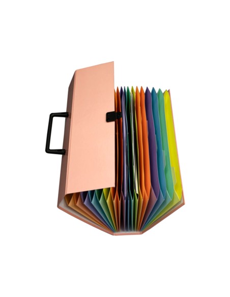 Maletin exacompta aquarel con fuelle carton forrado 18 departamentos colores surtidos