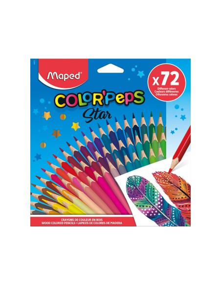 Lapices de colores maped color peps star caja de 72 colores surtidos