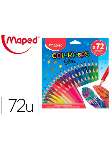 Lapices de colores maped color peps star caja de 72 colores surtidos