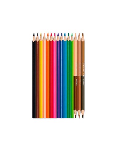 Lapices de colores maped color peps world caja de 12 colores surtidos 3 duo tonos de piel