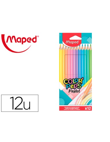 Lapices de colores maped color peps caja de 12 colores pastel surtidos