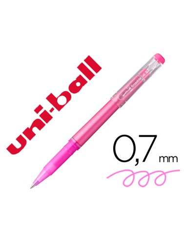 Rotulador uni ball roller uf 222 tinta gel borrable 07 mm rosa