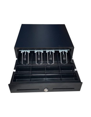 Cajon portamonedas 8 monederos 4 billeteros apertura electrica negro 410x415x110 mm