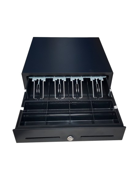 Cajon portamonedas 8 monederos 4 billeteros apertura electrica negro 410x415x110 mm