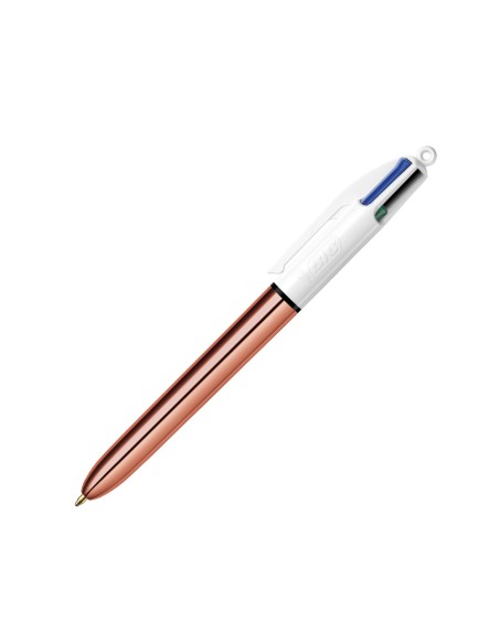 Boligrafo bic cuatro colores shine oro rosa punta de 1 mm