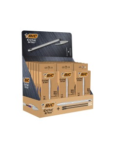 Boligrafo bic cristal renew 21 expositor 15 unidades azul 6 negro regalo 50 bic cristal azul