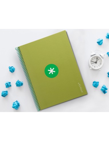 Cuaderno espiral a4 micro antartik tapa forrada80h 90 gr horizontal 1 banda 4 taladros color verde